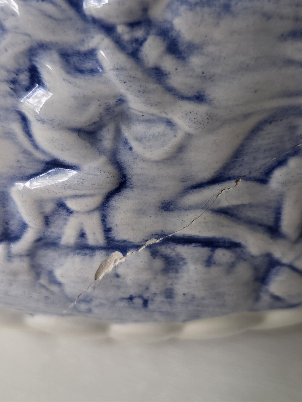 Vintage Mildred Greer Art Pottery Blue White Covered Dish Bowl 1982 80s Decor - Picture 7 of 9